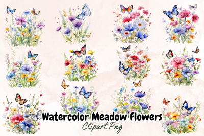 Watercolor Meadow Flowers Sublimation