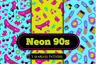Neon 90s Seamless Patterns