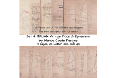 ITALIAN Vintage Documents &amp; Ephemera Set 4