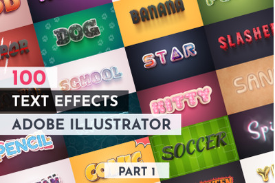 100 Vector Text Effects | Graphic Styles | Part 1