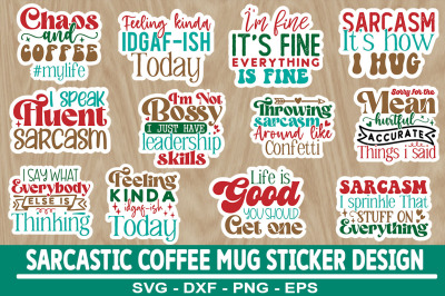 Sarcastic Coffee Mug Sticker Bundle