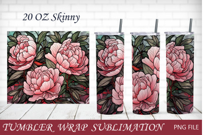 Flower stained glass tumbler wrap, 20 oz tumbler sublimation