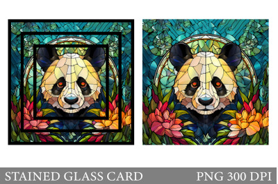 Stained Glass Panda Card. Stained Glass Card Sublimation