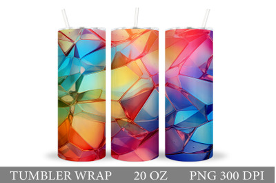 Stained Glass Tumbler Wrap. Abstract Tumbler Sublimation