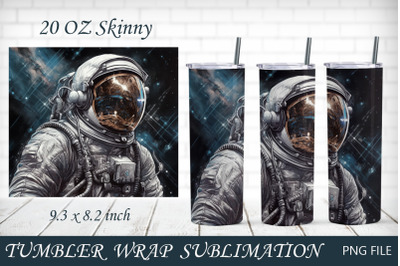 Tumbler wrap with astronaut png, Space 20 oz tumbler