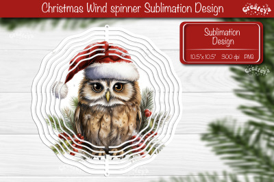 Christmas wind spinner Sublimation Christmas Animal Owl sublimation wi