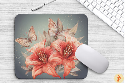 Delicate Amaryllis Flowers Mouse Pad