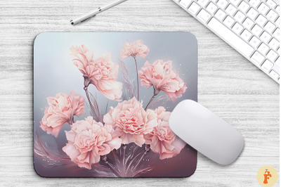 Delicate Carnation Flowers Mouse Pad