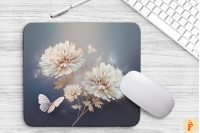 Delicate Chrysanthemum Flowers Mouse Pad