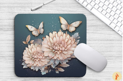 Delicate Chrysanthemum Flowers Mouse Pad