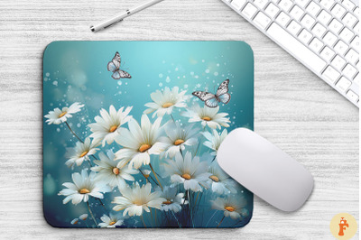 Delicate Daisy Flowers Mouse Pad