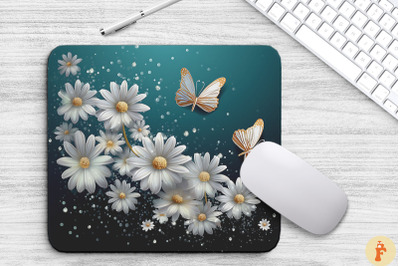 Delicate Daisy Flowers Mouse Pad