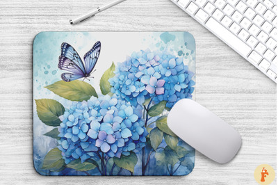 Delicate Hydrangea Flowers Mouse Pad