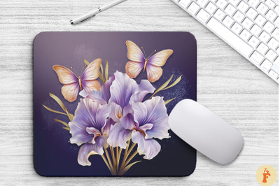 Delicate Iris Flowers Mouse Pad