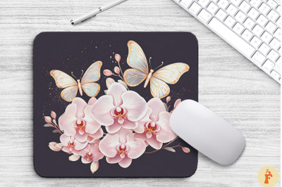 Delicate Orchid Flowers Mouse Pad