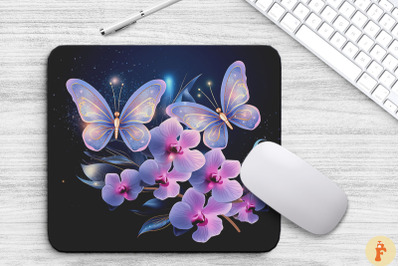 Delicate Orchid Flowers Mouse Pad