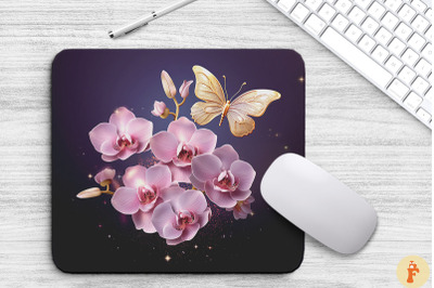 Delicate Orchid Flowers Mouse Pad