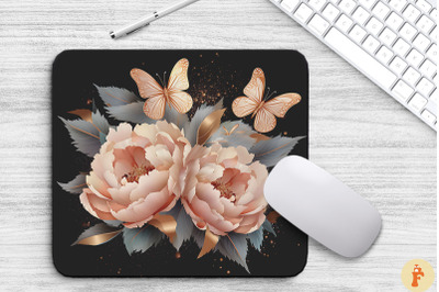 Delicate Peony Flowers Mouse Pad