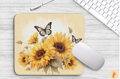 Delicate Sunflower Flowers Mouse Pad