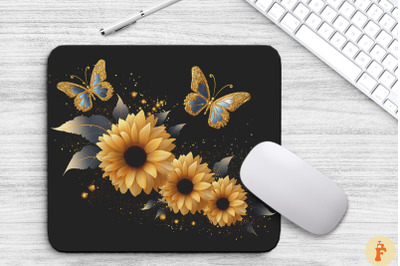 Delicate Sunflower Flowers Mouse Pad