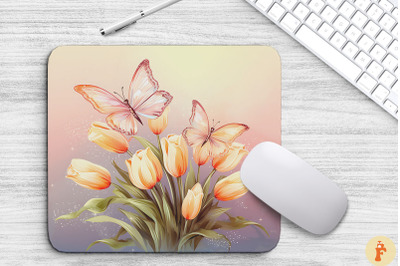 Delicate Tulip Flowers Mouse Pad