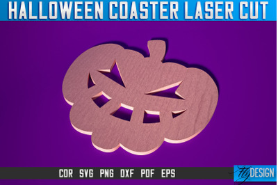 Halloween Coasters Laser Cut SVG | Pumpkin Laser Cut SVG Design | CNC