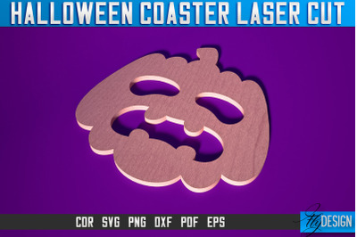 Halloween Coasters Laser Cut SVG | Pumpkin Laser Cut SVG Design | CNC