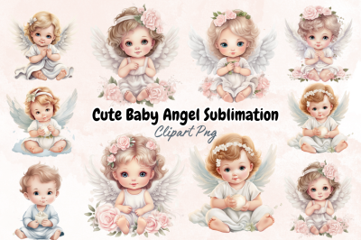 Cute Baby Angel Sublimation Clipart