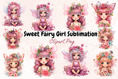 Sweet Fairy Girl Sublimation Clipart