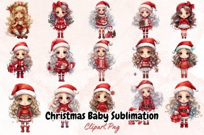 Christmas Baby Sublimation Clipart