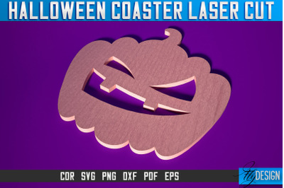 Halloween Coasters Laser Cut SVG | Pumpkin Laser Cut SVG Design | CNC