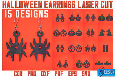 Halloween Earrings Laser Cut SVG | Accessories Laser Cut SVG Design |