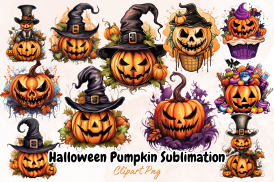 Halloween Pumpkin Sublimation Clipart