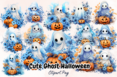 Cute Ghost Halloween Sublimation Clipart