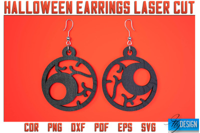 Halloween Earrings Laser Cut SVG | Accessories Laser Cut SVG Design |