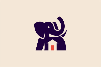 animal home vector template logo design