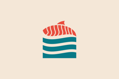 fish sushi logo vector template logo design