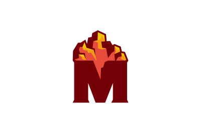 letter M mountain vector template logo design