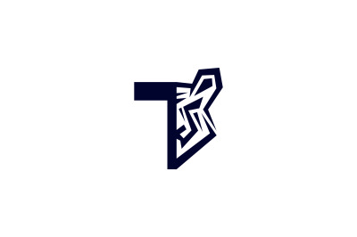 letter T tiger vector template logo design