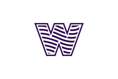 letter W waves vector template logo design