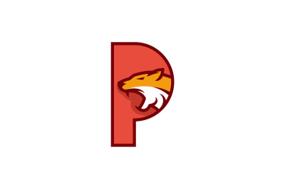 letter P puma vector template logo design