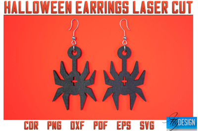 Halloween Earrings Laser Cut SVG | Accessories Laser Cut SVG Design |