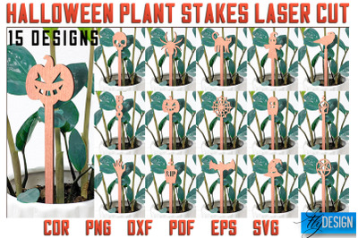 Halloween Plant Stakes Laser Cut SVG | Laser Spooky Stakes SVG Design