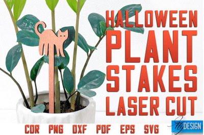 Halloween Plant Stakes Laser Cut SVG | Laser Spooky Stakes SVG Design