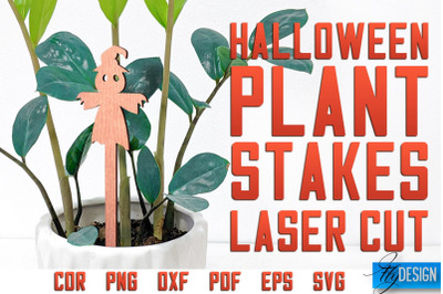 Halloween Plant Stakes Laser Cut SVG | Laser Spooky Stakes SVG Design