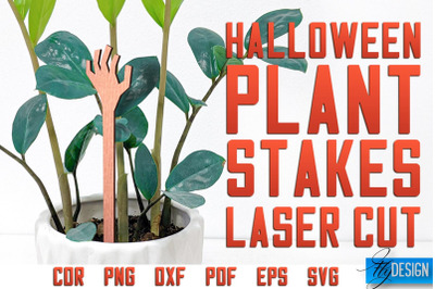 Halloween Plant Stakes Laser Cut SVG | Laser Spooky Stakes SVG Design