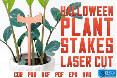 Halloween Plant Stakes Laser Cut SVG | Laser Spooky Stakes SVG Design