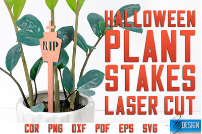 Halloween Plant Stakes Laser Cut SVG | Laser Spooky Stakes SVG Design