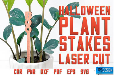 Halloween Plant Stakes Laser Cut SVG | Laser Spooky Stakes SVG Design