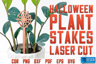 Halloween Plant Stakes Laser Cut SVG | Laser Spooky Stakes SVG Design